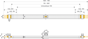ABUS Panzerriegel PR2700 Braun mit Ziehschutz optional mit Zylinder