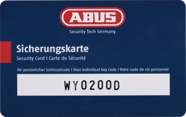 Abus Vorhangschloss 26WY/70 mit Sicherungskarte