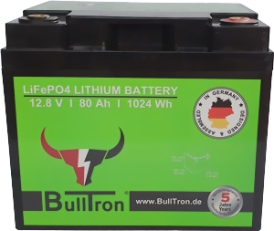 BullTron® LiFePO4 80Ah Akku BMS & Bluetooth integriert LxBxH: 198 x 166 x 169 mm