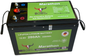 BullTron® LiFePO4 280Ah Marathon Akku BMS & Bluetooth integriert LxBxH: 367 x 189 x 253 mm