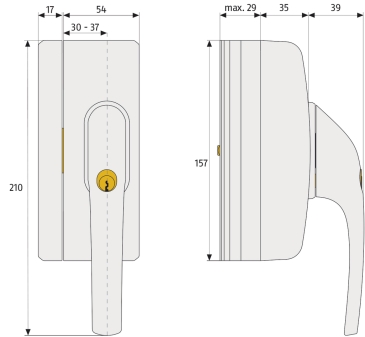 ABUS FO400A Fenstergriff-Schloss mit Alarm Braun