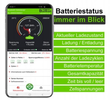 BullTron Polar 165Ah LiFePO4 12.8V Akku mit Smart BMS, Bluetooth App und Heizung