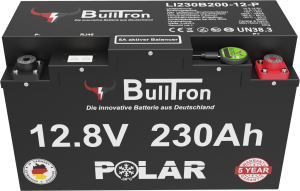 BullTron 230Ah Polar LiFePO4 12.8V Akku mit Smart BMS, Bluetooth App und Heizung | 0% MwSt.