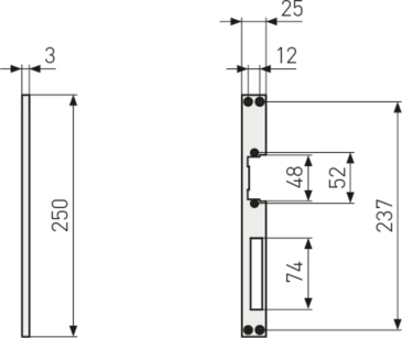 Schlieblech fr Elektrische Trffner, Flachschlieblech FSB250