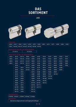 ABUS A93 Doppelzylinder, besonders lange Gren ab 100mm Gesamtlnge