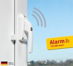 ABUS Fenstergriff mit Alarmanlage FG300A wei/silber/braun Gleichschlieend AL0145