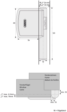 ABUS FAS 101 Scharnierseiten-Sicherung FAS101 wei/braun/silber