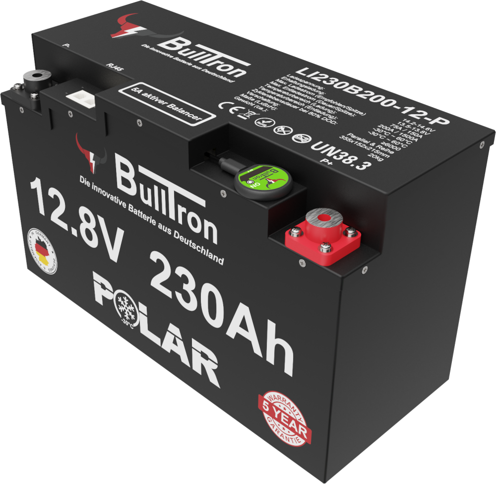 BullTron 230Ah Polar LiFePO4 12.8V Akku mit Smart BMS, Bluetooth App und  Heizung - Haussicherheitstechnik Weber