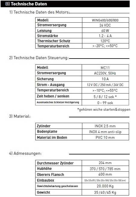 Automatische elektrische Poller Edelstahl 400 mm Hoch mit LED