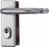 Stabiler Tür-Schutzbeschlag für Feuerschutztüren Kurz  beidseitig Drücker