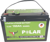 BullTron® LiFePO4 POLAR 160Ah Akku BMS & Bluetooth App integriert LxBxH: 330 x 173 x 216 mm