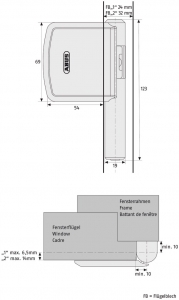 ABUS FAS 101 Scharnierseiten-Sicherung FAS101 weiß/braun/silber